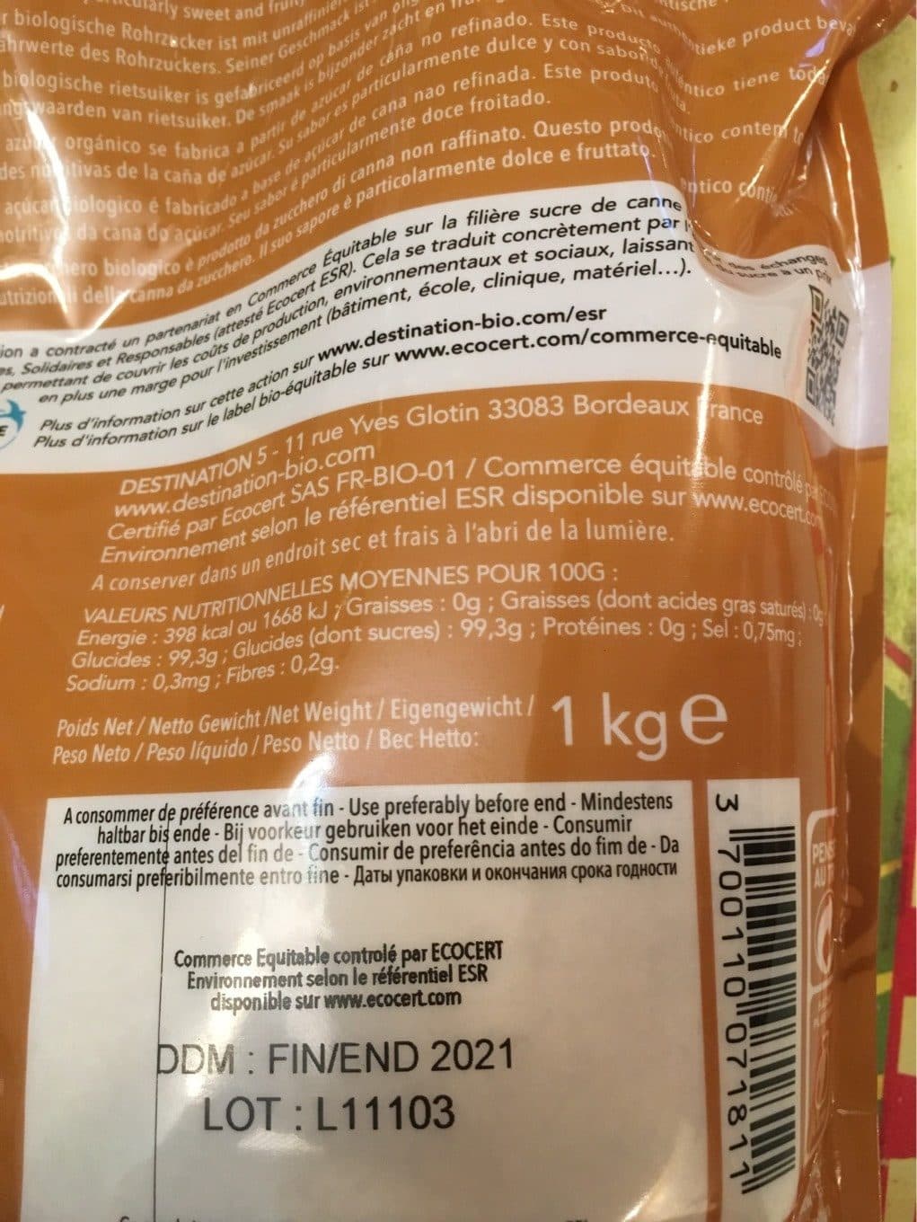 Destination premium Sucre De Canne Roux Rio Paraguay packshot