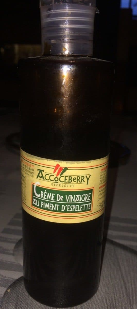 Accoceberry Crème de vinaigre au piment d'Espelette packshot