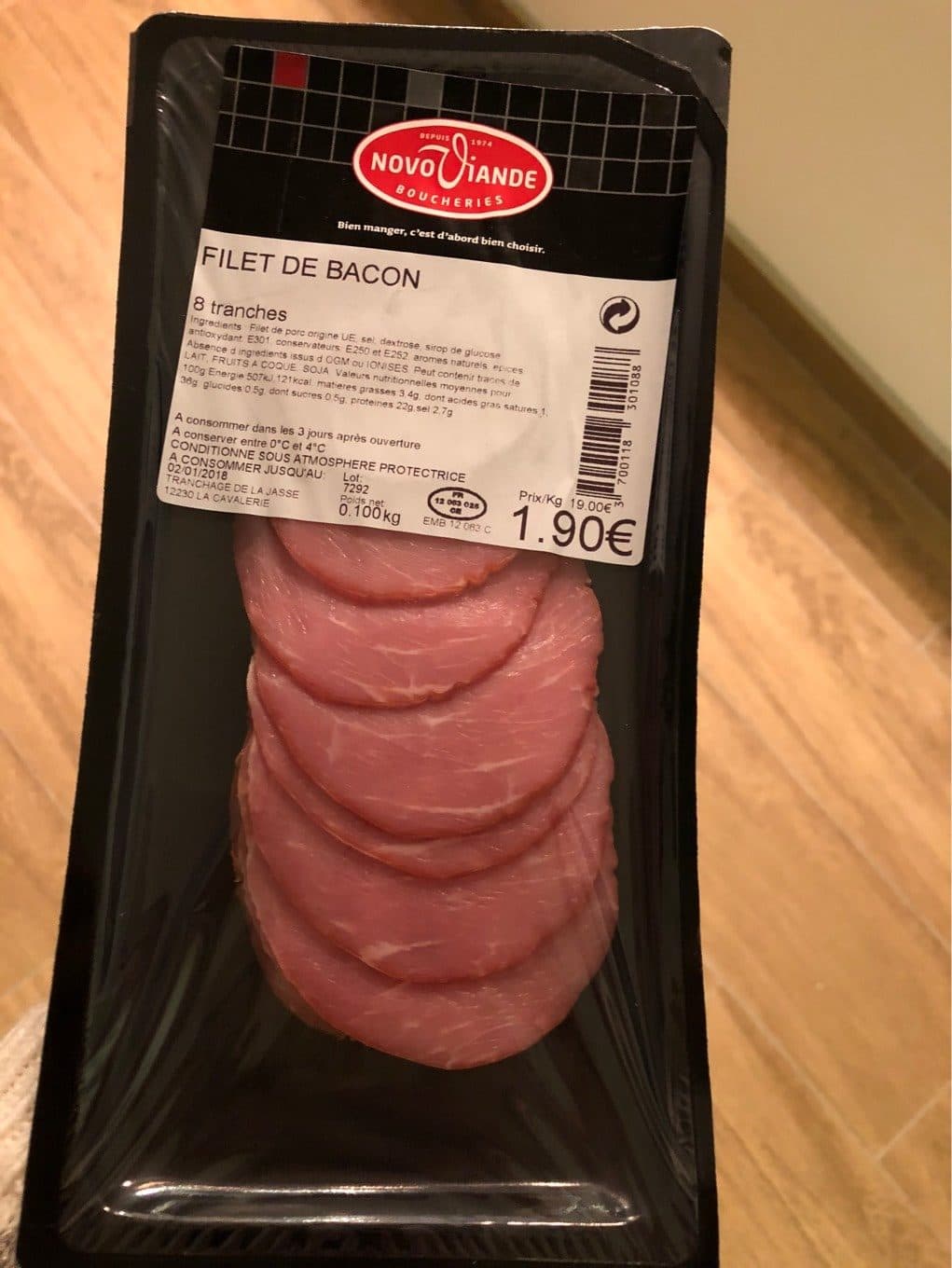 Novo Viande Filet de bacon packshot