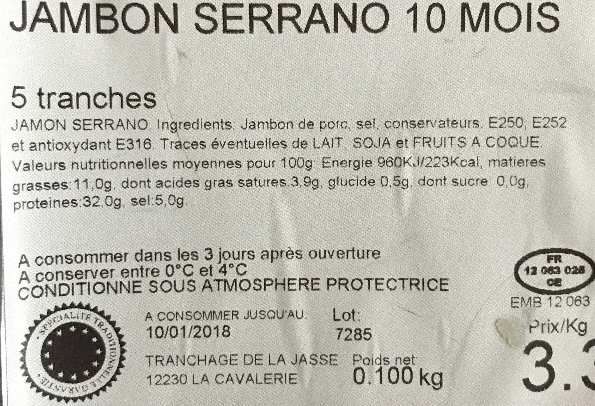 Novo Viande Jambon Serrano 10 mois packshot