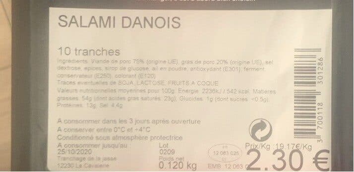 Nico viande Salami danois packshot