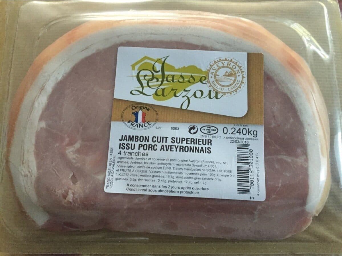 La Jasse Jambon cuit superieur issu porc aveyronnais packshot