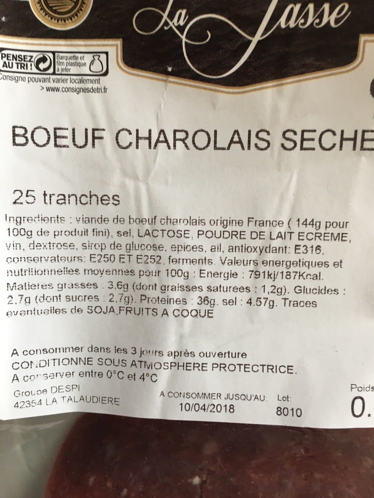LA JASSE Boeuf charolais seche packshot