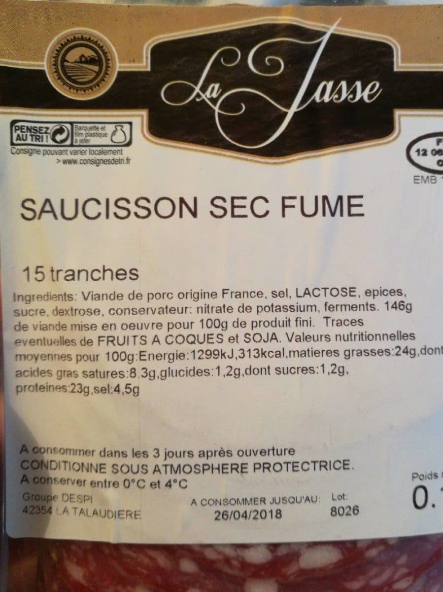 Open Food Facts Saucisson sec fumé packshot