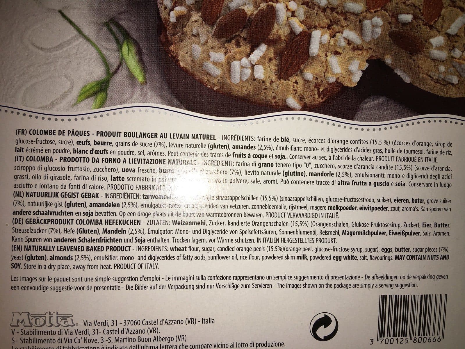 Motta Colombe de Pâques Motta packshot