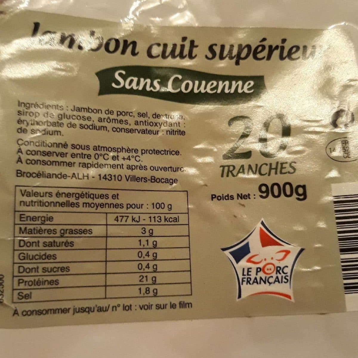 Open Food Facts Jambon cuit supérieur packshot