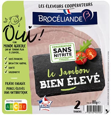 Brocéliande Jambon Bien Élevé 2 tranches packshot