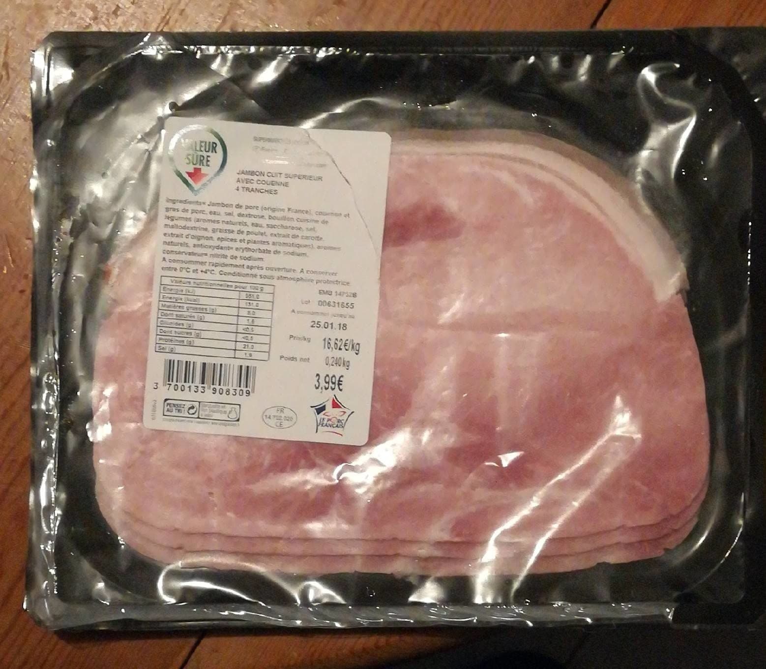 Le Porc Français Jambon cuit supérieur packshot