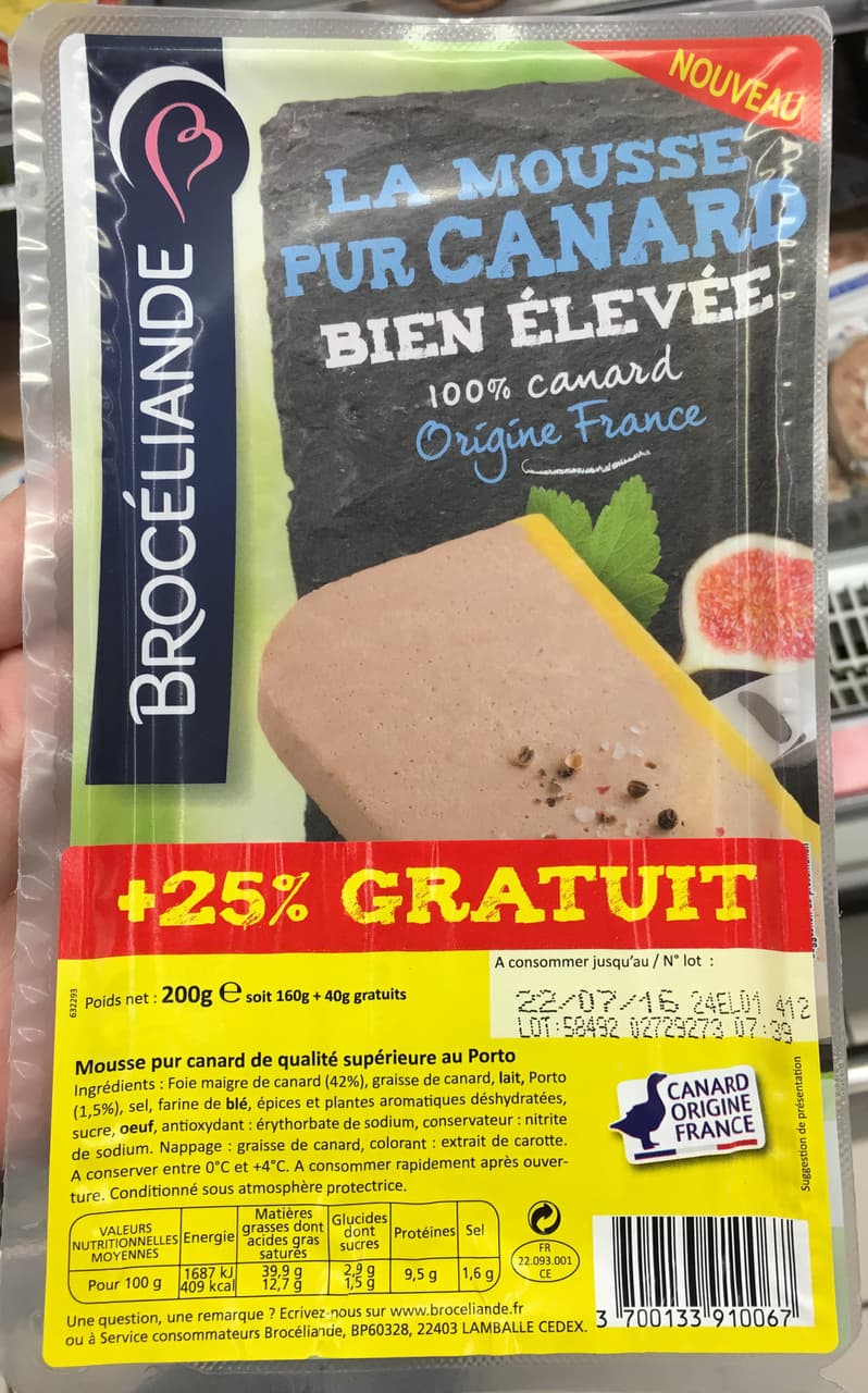 Brocéliande La Mousse Pur Canard bien élevée (+25% gratuit) packshot