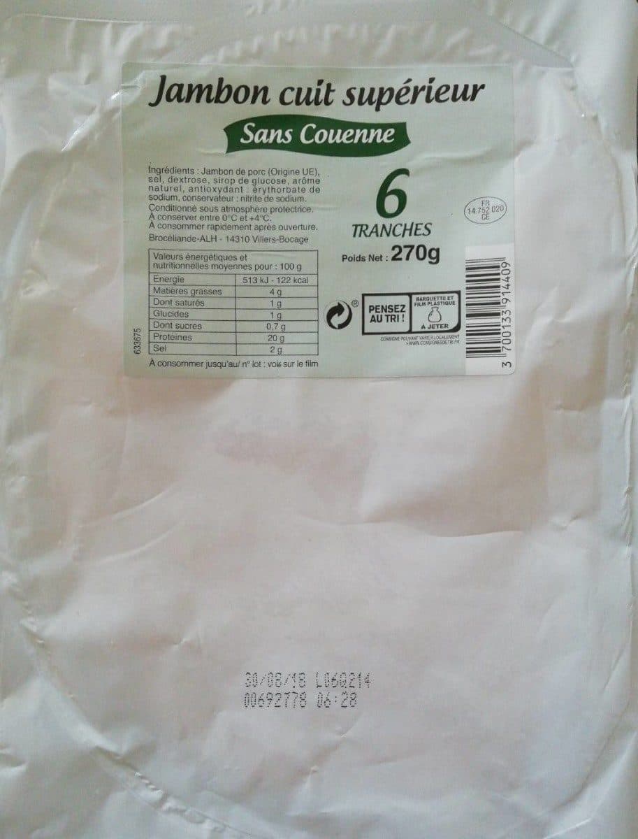 Brocéliande Jambon cuit supérieur sans couenne packshot