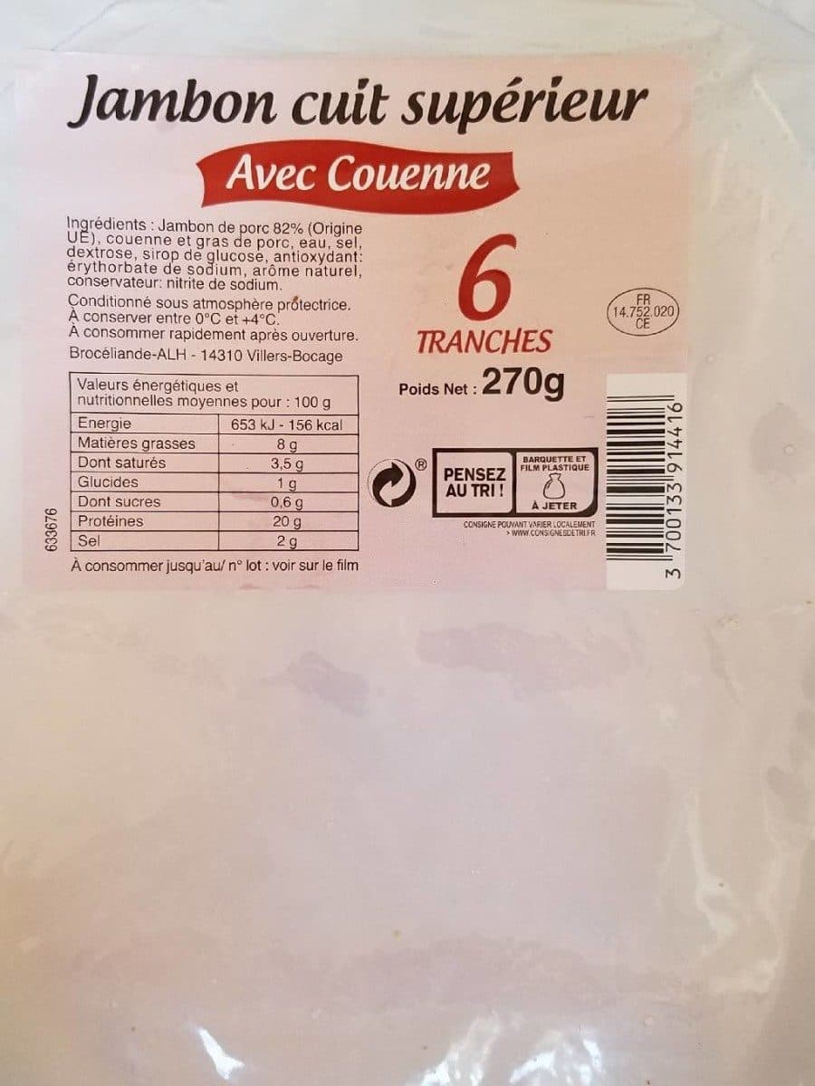 Brocéliande Jambon cuit supérieur packshot