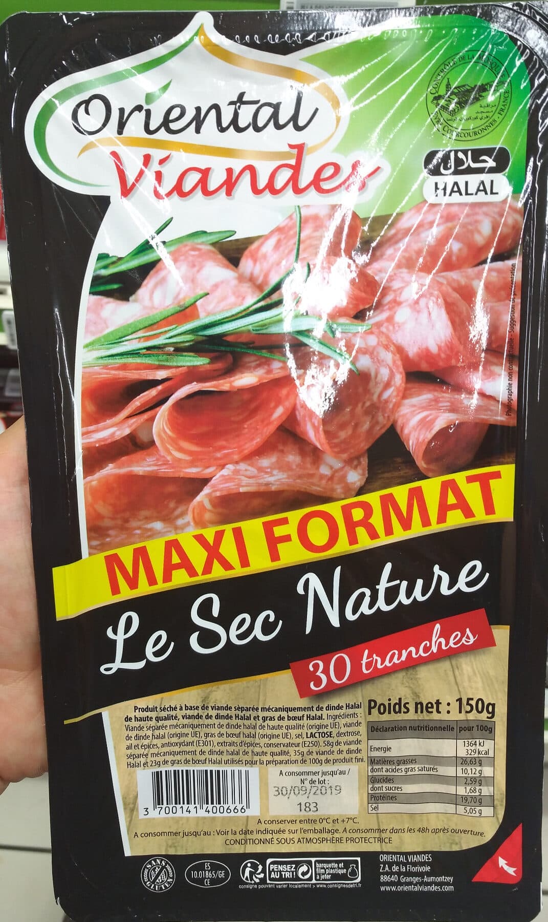 Oriental Viandes Le Sec nature - 30 tranches packshot