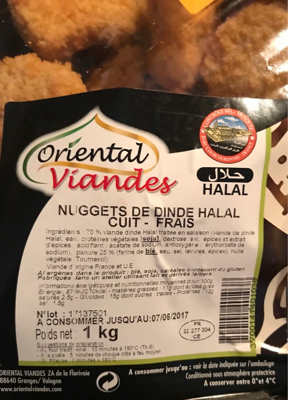 Oriental Viandes El Saada Nuggets Dinde packshot