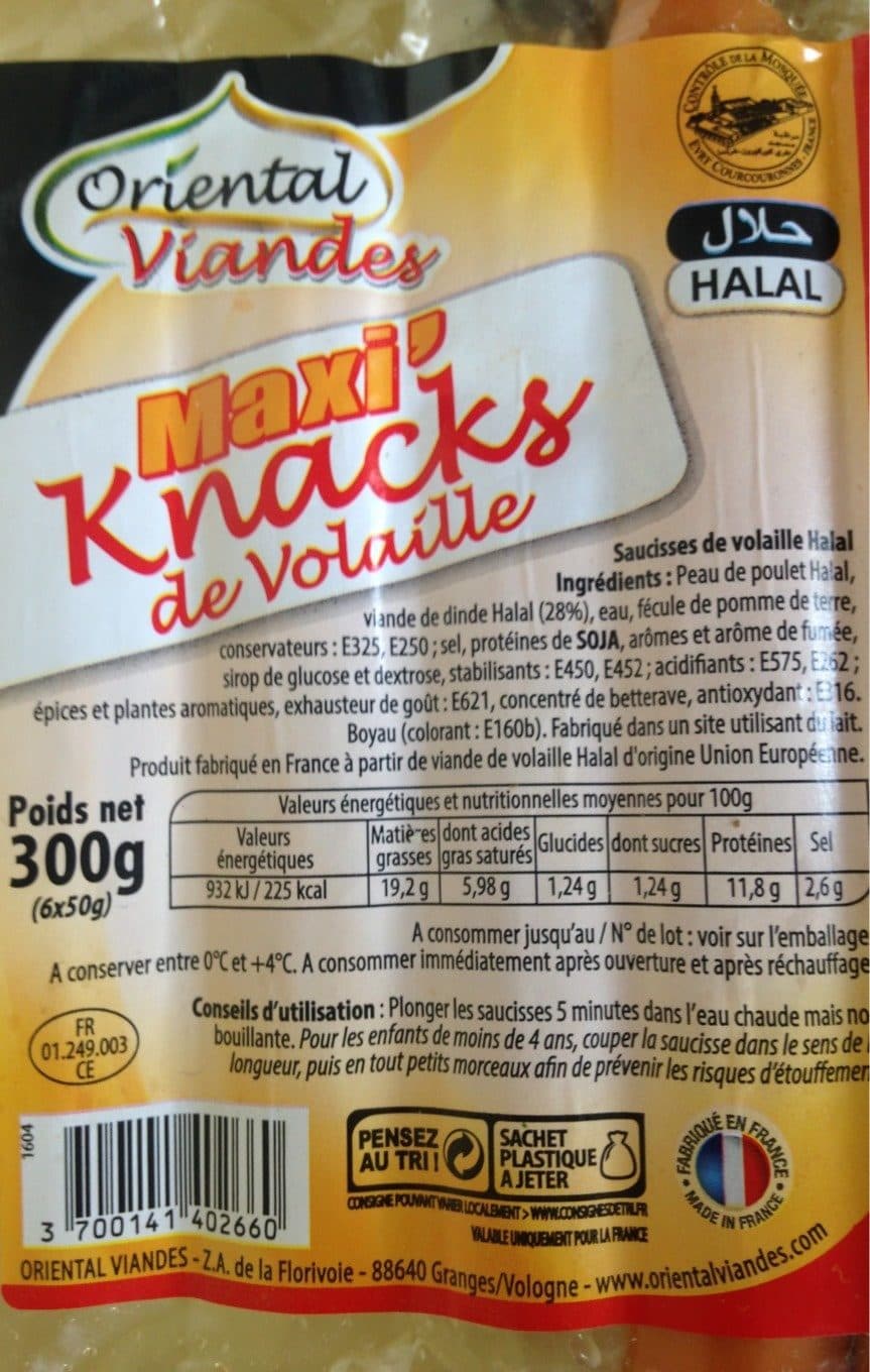 Oriental Viandes Maxi Knacks Volaille packshot