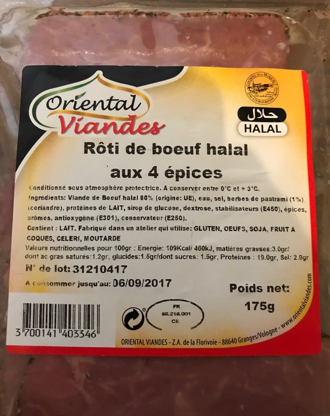 Oriental viandes Rôti de boeuf halal aux 4 epices packshot