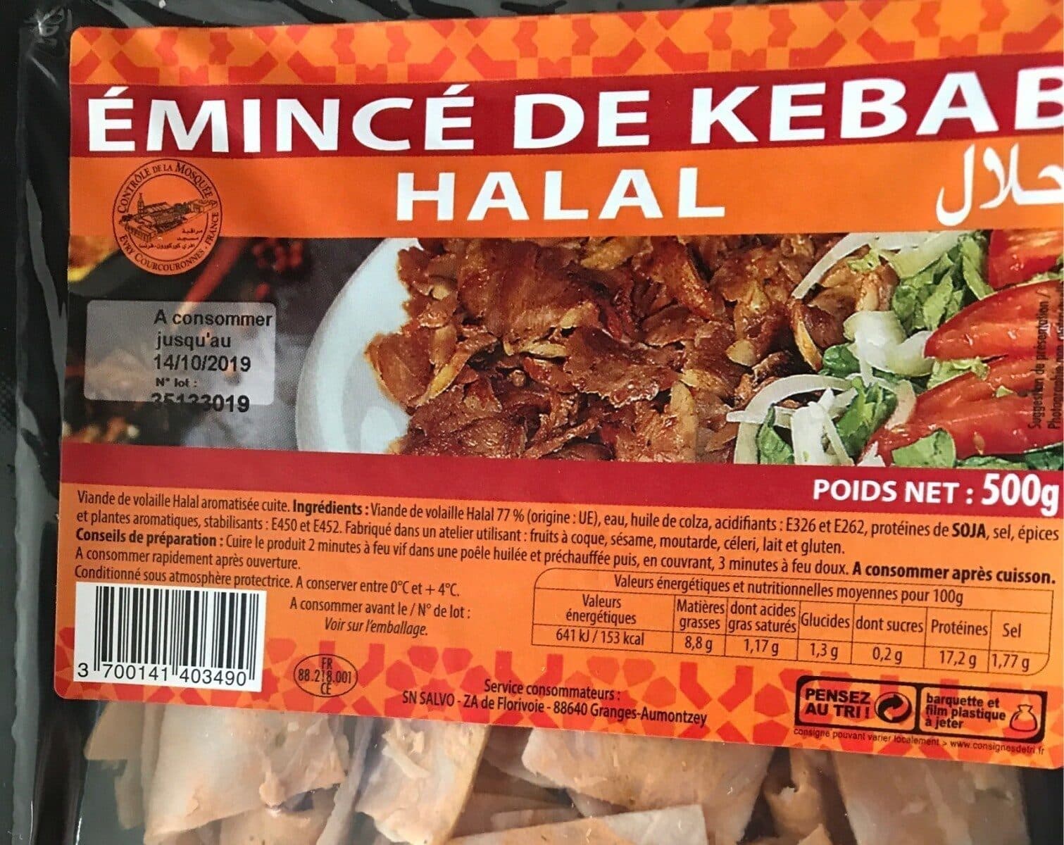 SN SALVO Emincé de kebab packshot