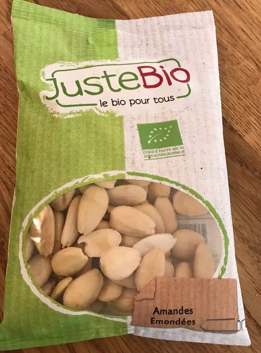 JusteBio Amandes Émondées packshot
