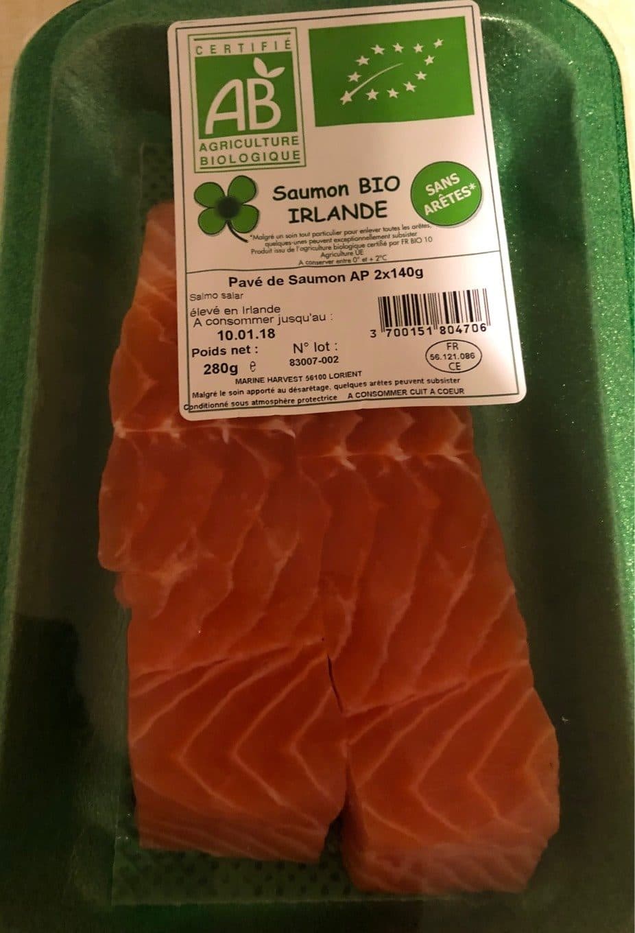 Marine Harvest Saumon bio Irlande packshot
