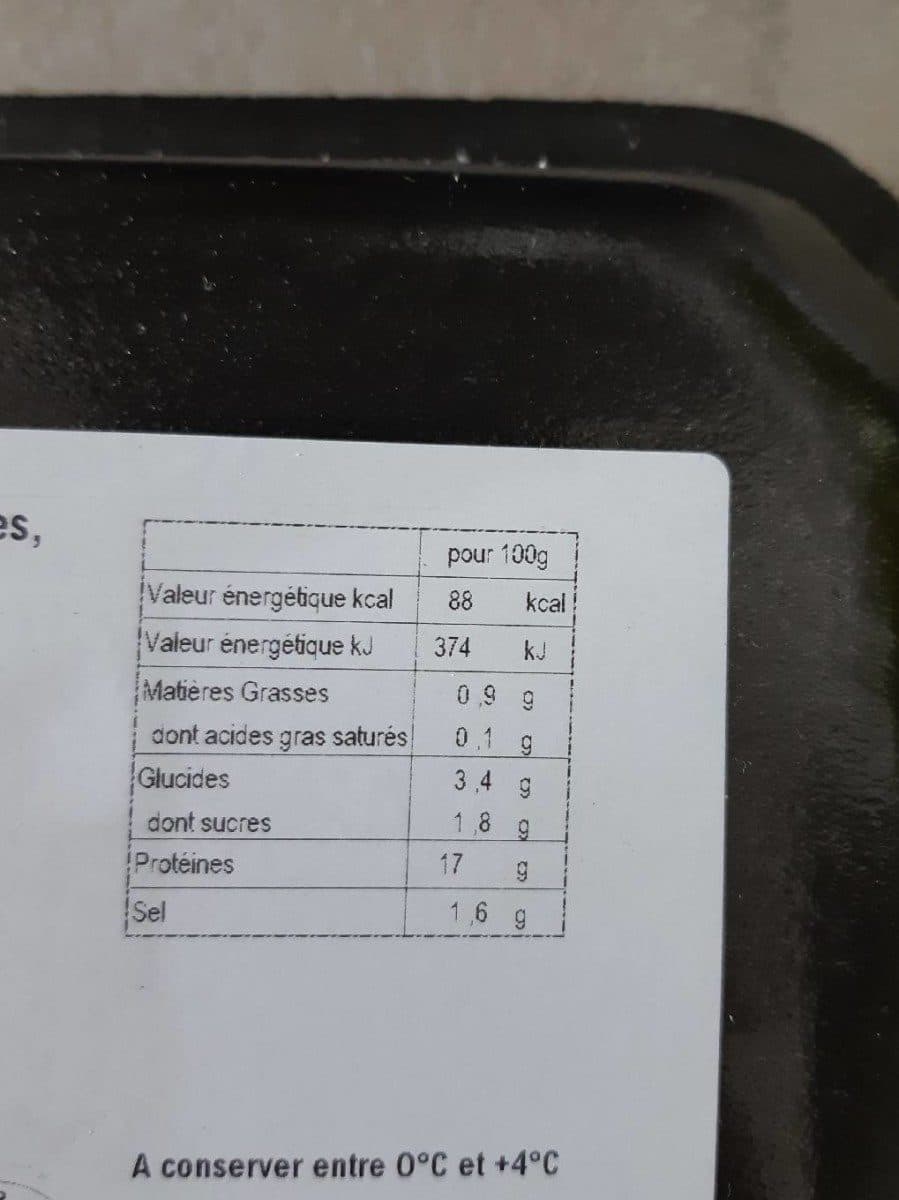 Open Food Facts Braserade de lieu noir thym citron packshot