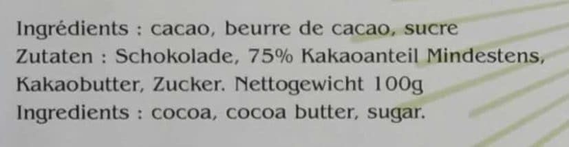 Chocolat Bonnat Chocolat noir 75% de cacao packshot