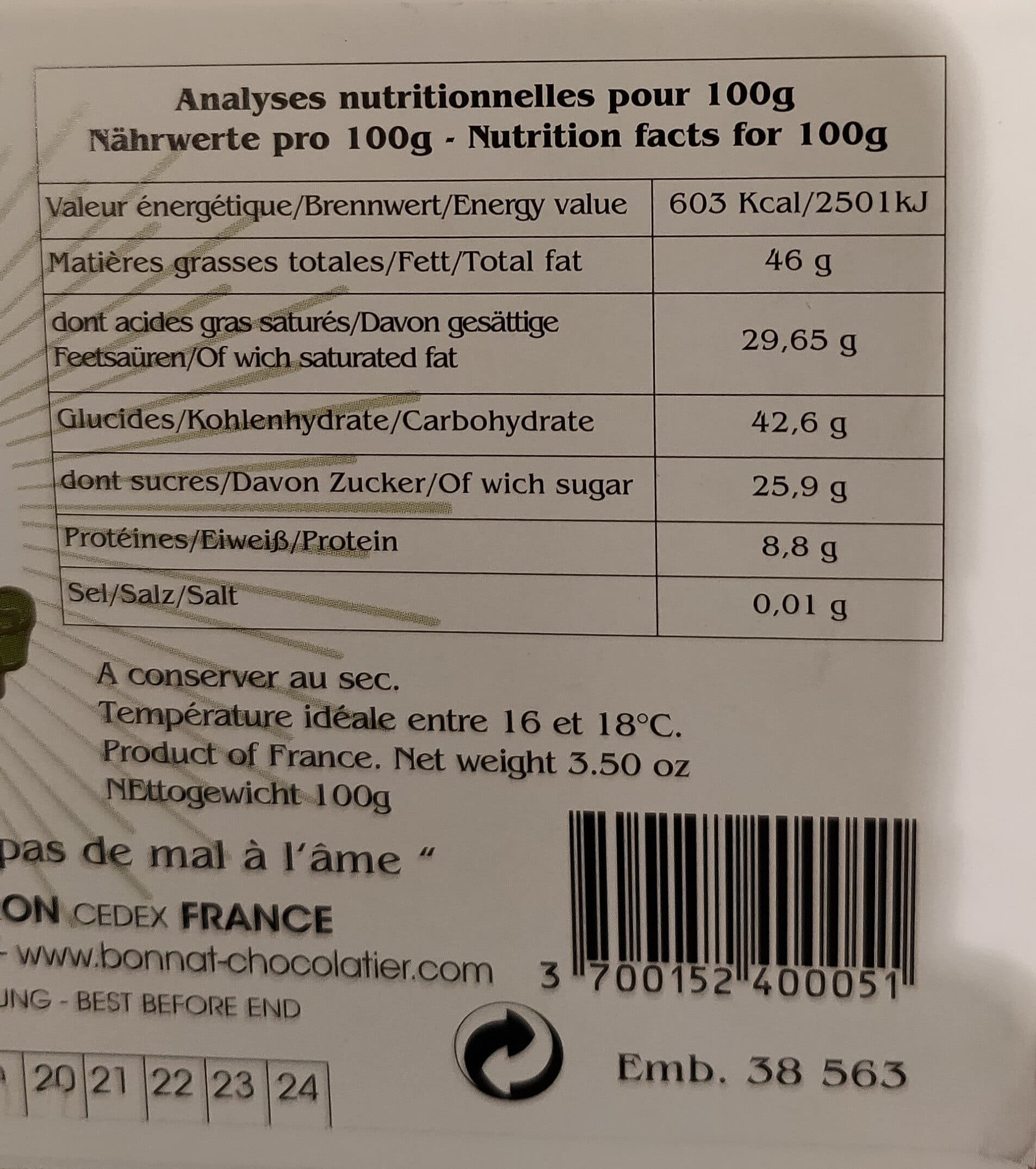 Bonnat Chocolat Equateur packshot