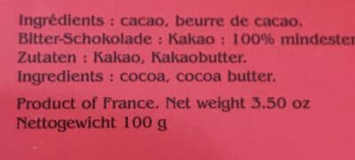 Bonnat Chocolat noir 100% packshot