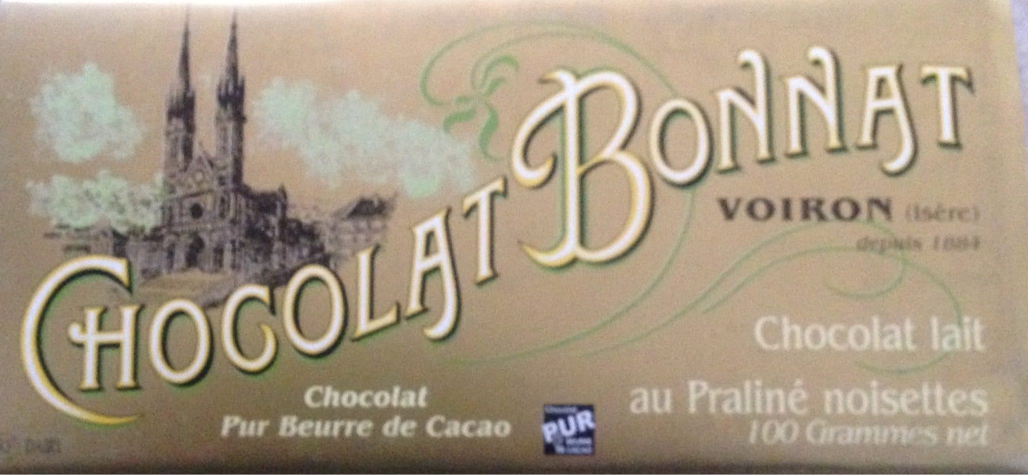 Bonnat Chocolat lait au praliné noisettes packshot