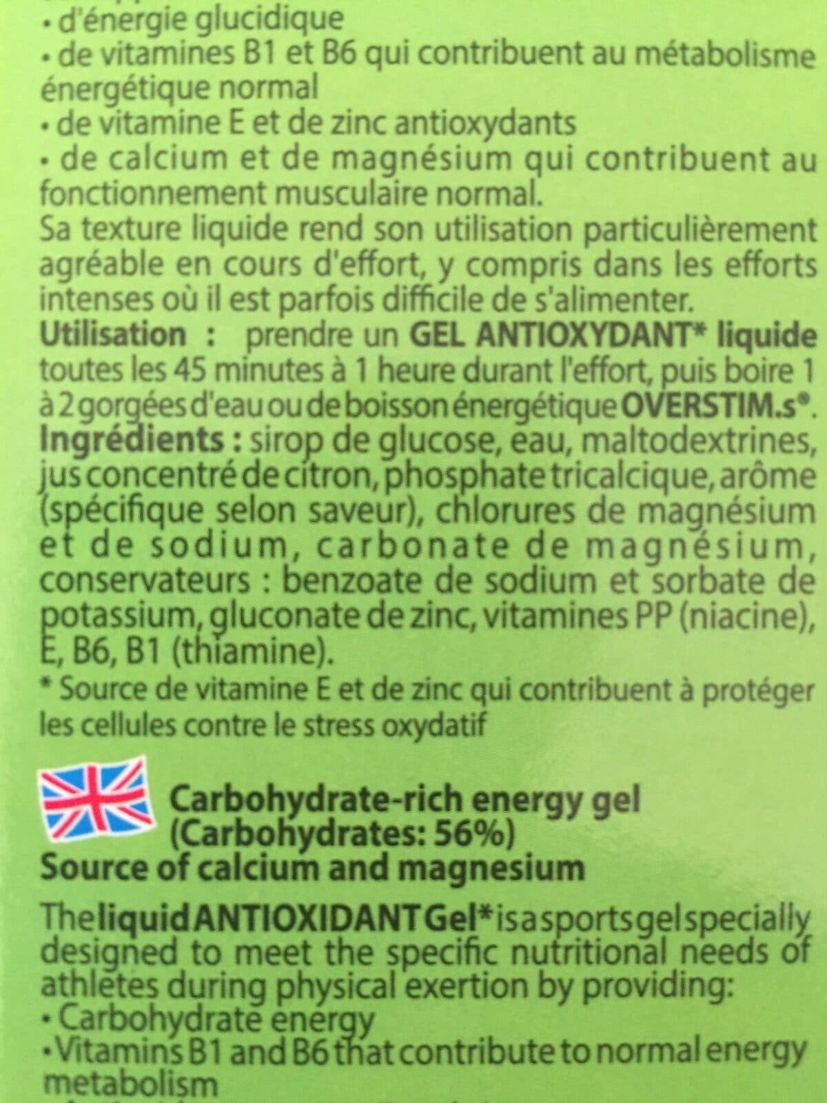 Overstims Gel Antioxydant Liquide - Saveur Fraise Banane - Overstims packshot