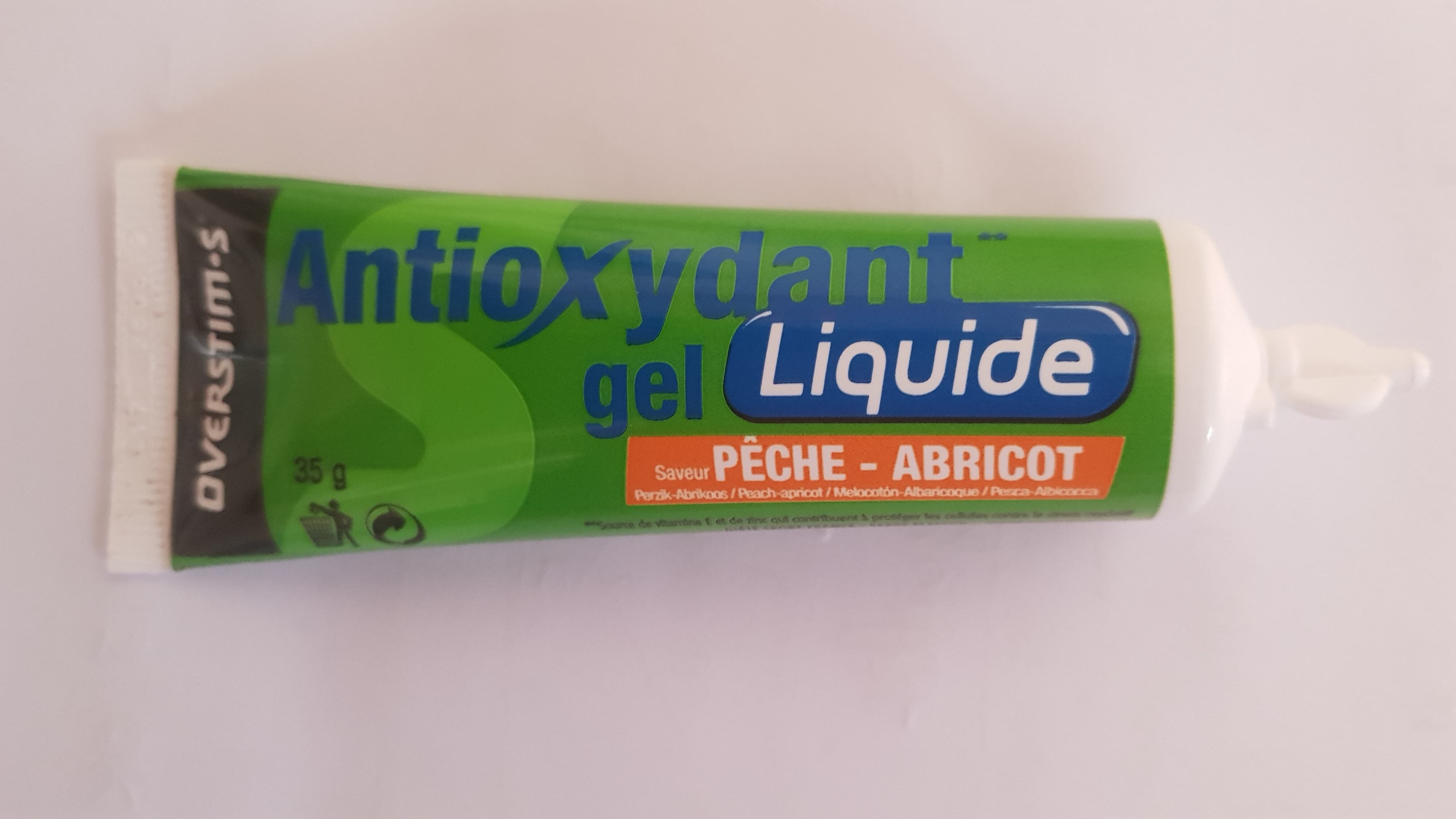 Overstim S Gel Antioxydant Liquide - Saveur Pêche Abricot - Overstims packshot
