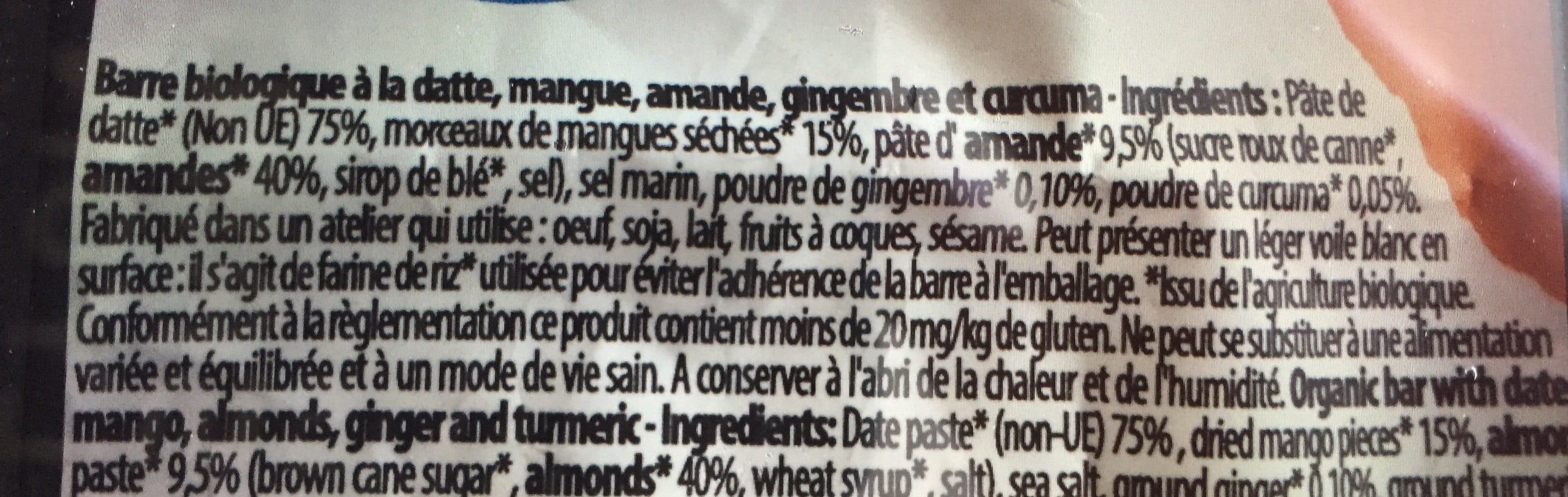 Open Food Facts UTMB Bar Mango Ginger packshot