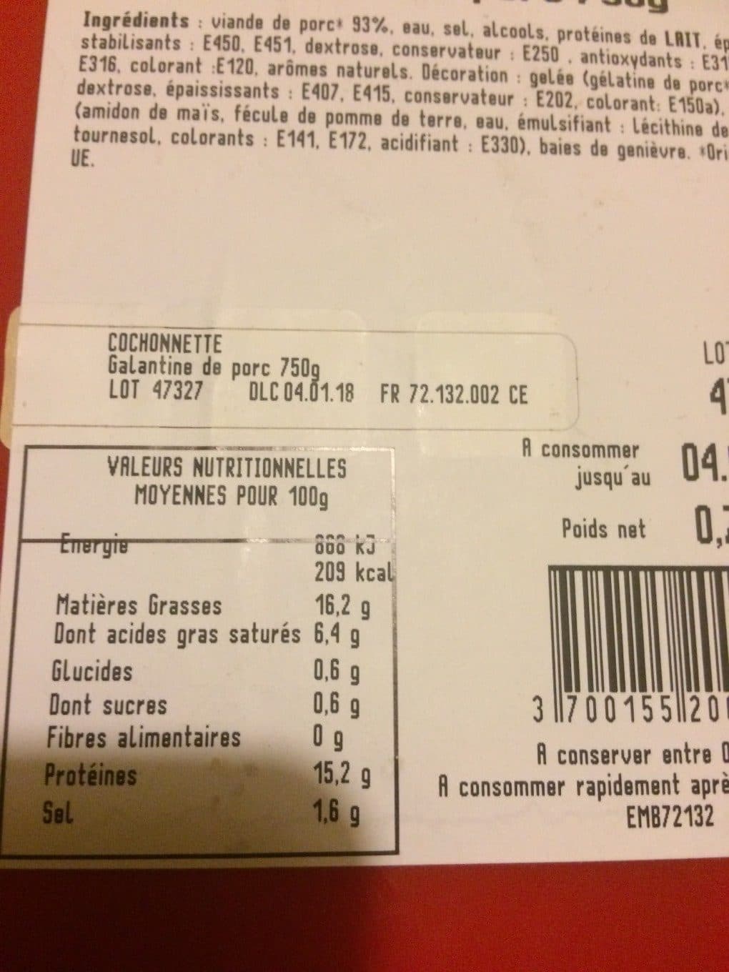 Prestige De La Sarthe Cochonnette galantine de porc 750g packshot