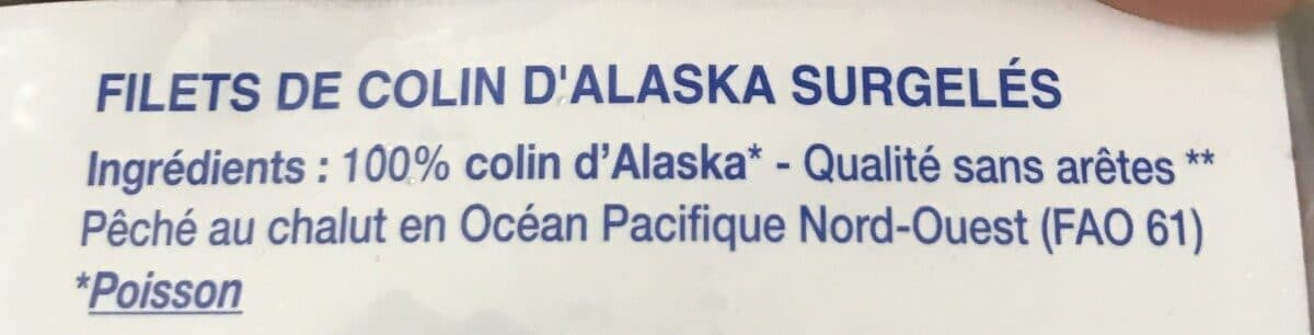Open Food Facts Filets de colin d'alaska surgelés packshot