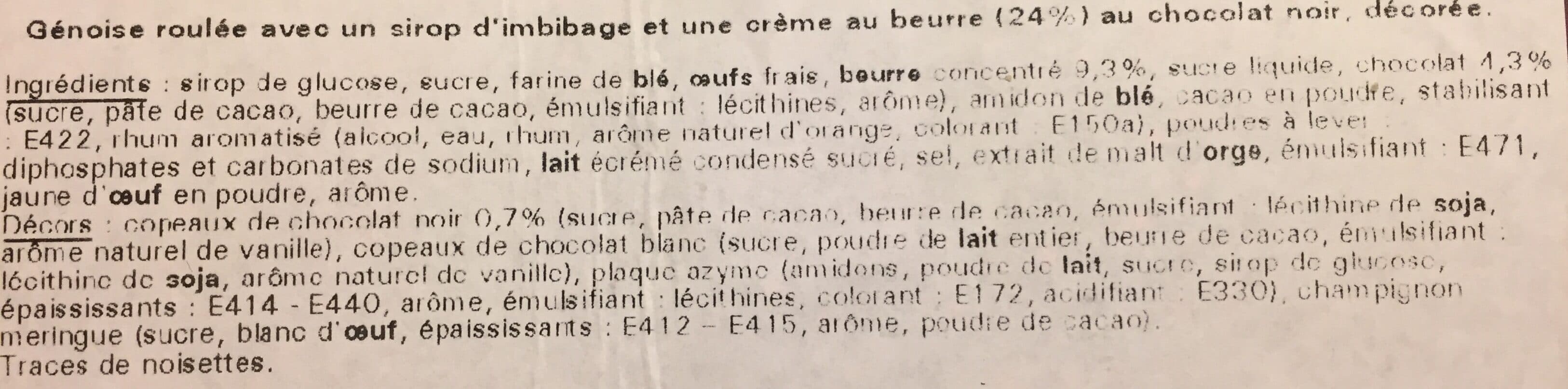 Colibri Bûche pâtissière, chocolat packshot