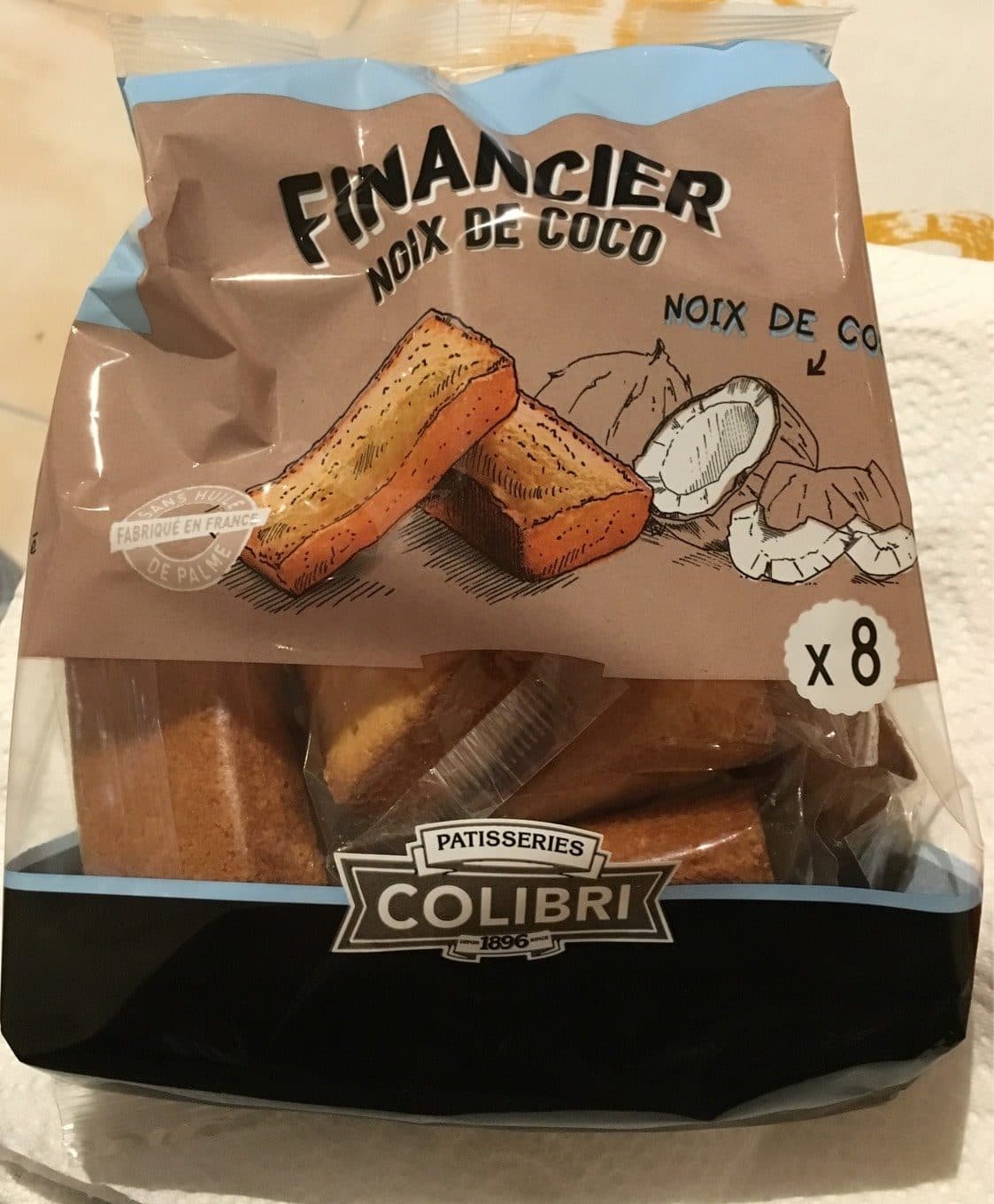 Colibri Financier Noix de Coco X 8 packshot