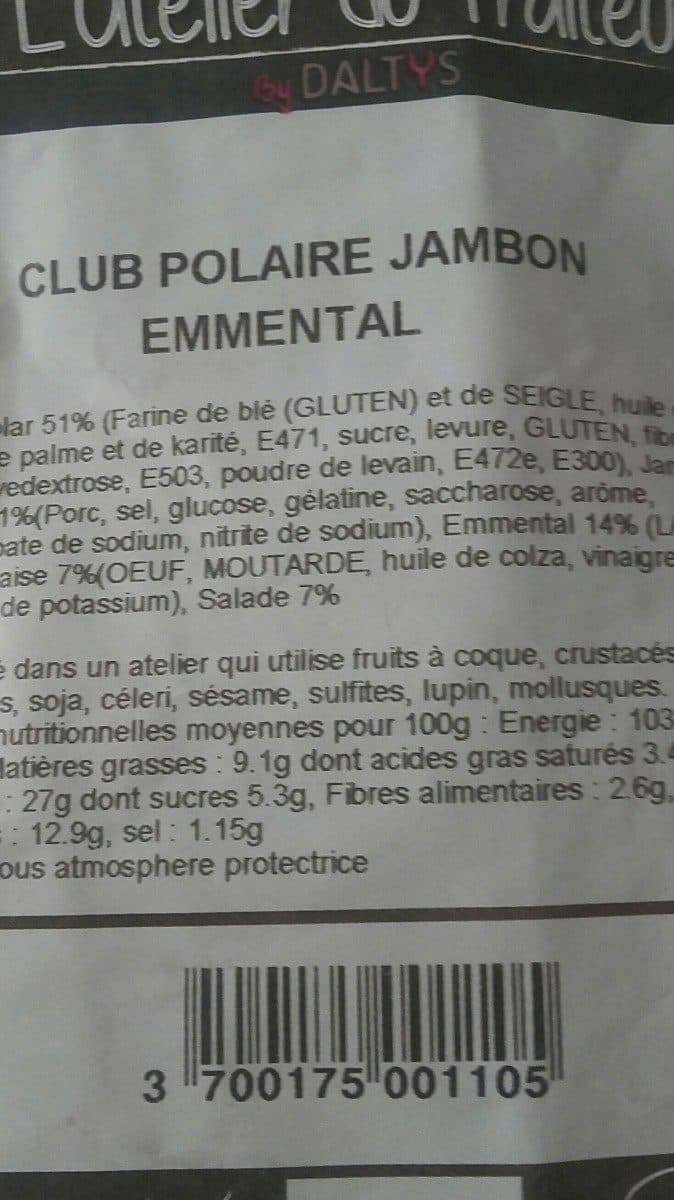 Open Food Facts Club polaire jambon emmental packshot