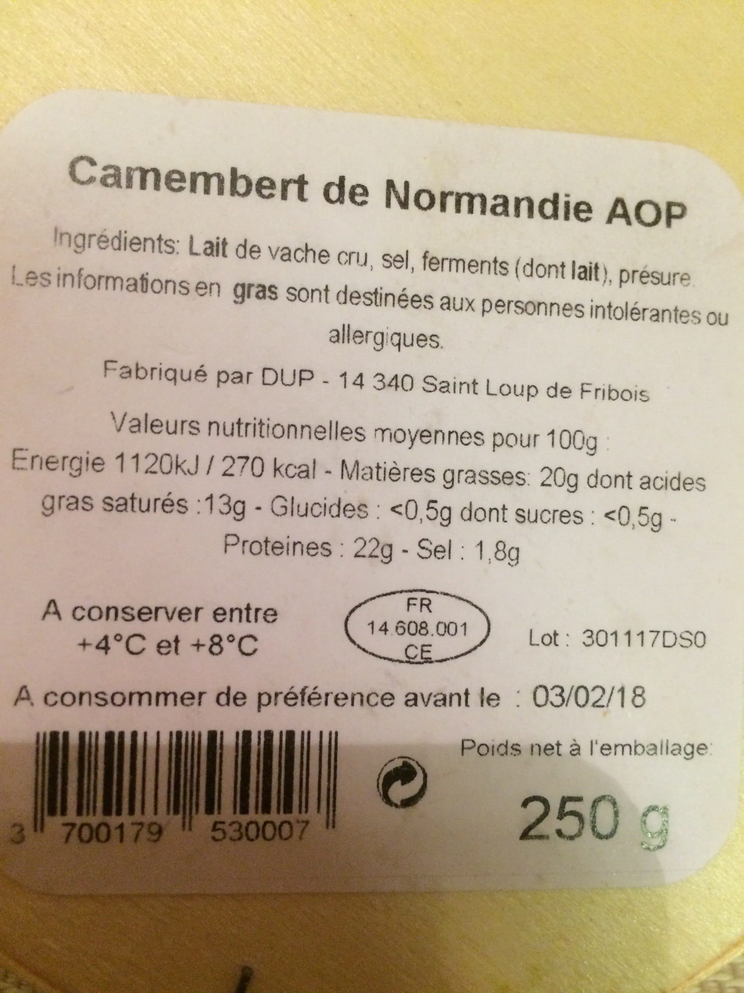 DUP Camembert de normandie AOP packshot