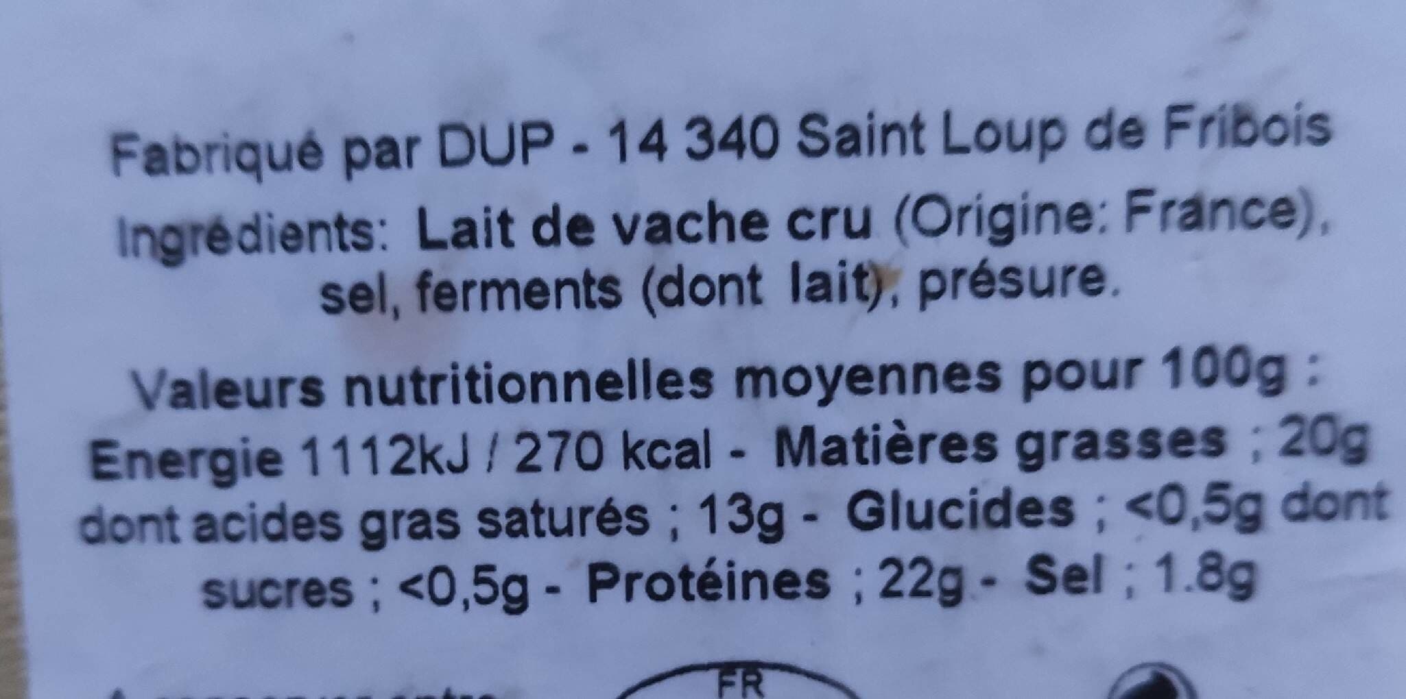 Open Food Facts Camembert au Lait cru packshot