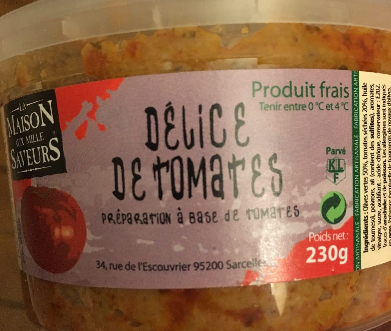 La Maison aux Mille Saveurs Delice de tomates packshot