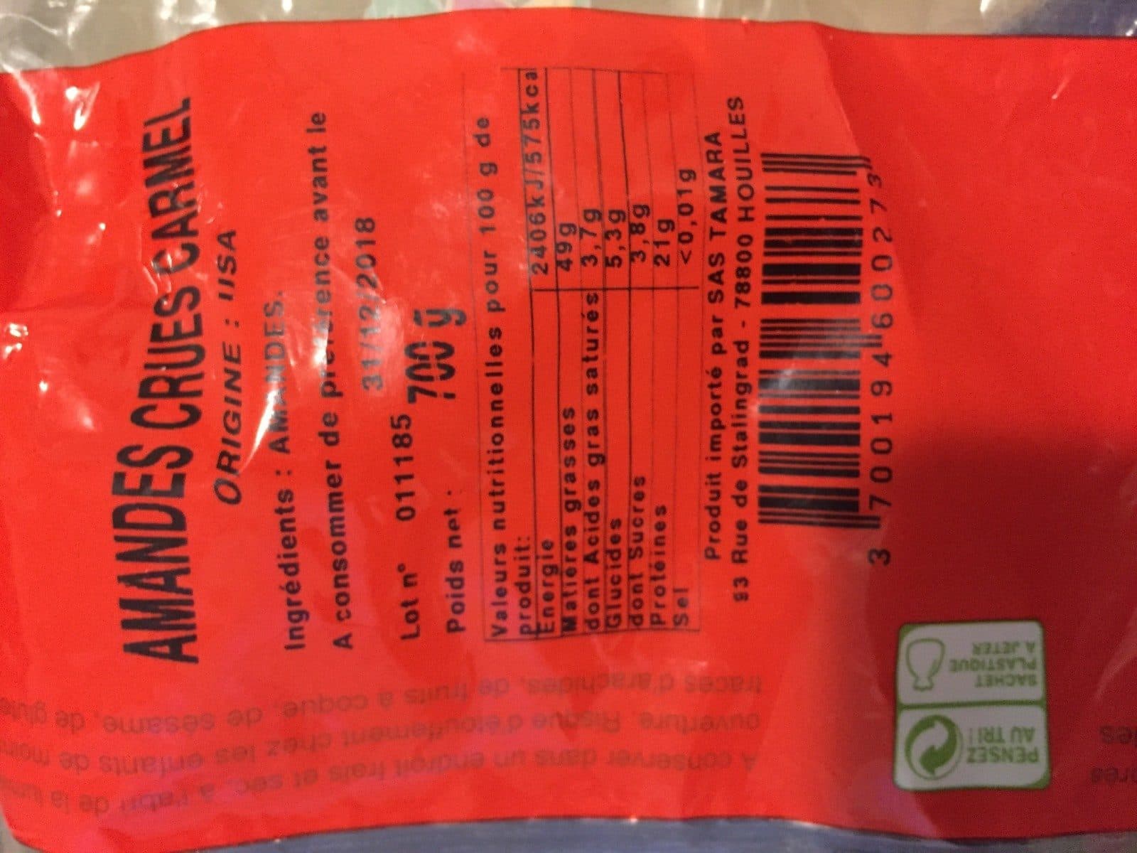 Open Food Facts Amandes crues packshot