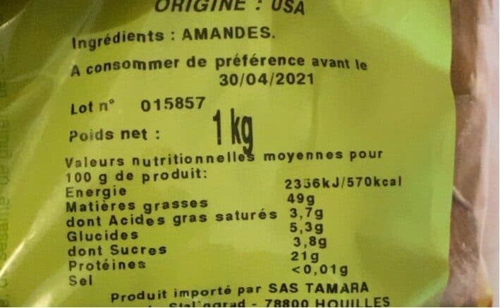 Fruidelys Amandes crues carmel packshot
