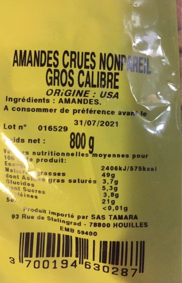Fruidyllic Amandes crues packshot