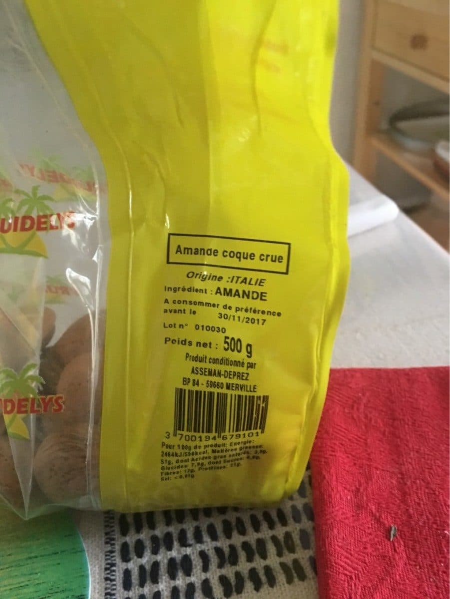 Open Food Facts Amandes coque crue packshot
