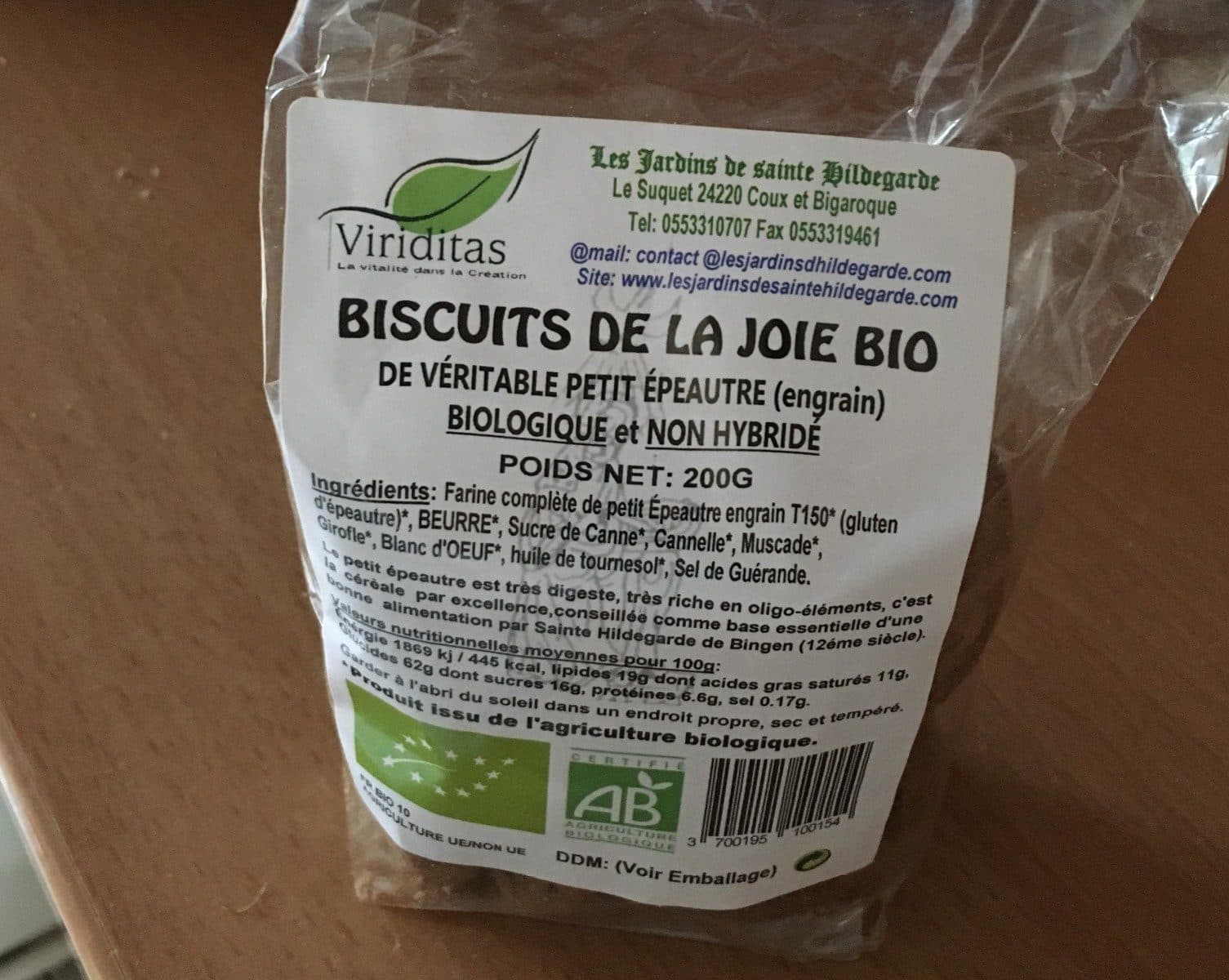 Open Food Facts Biscuits de la Joie Bio packshot
