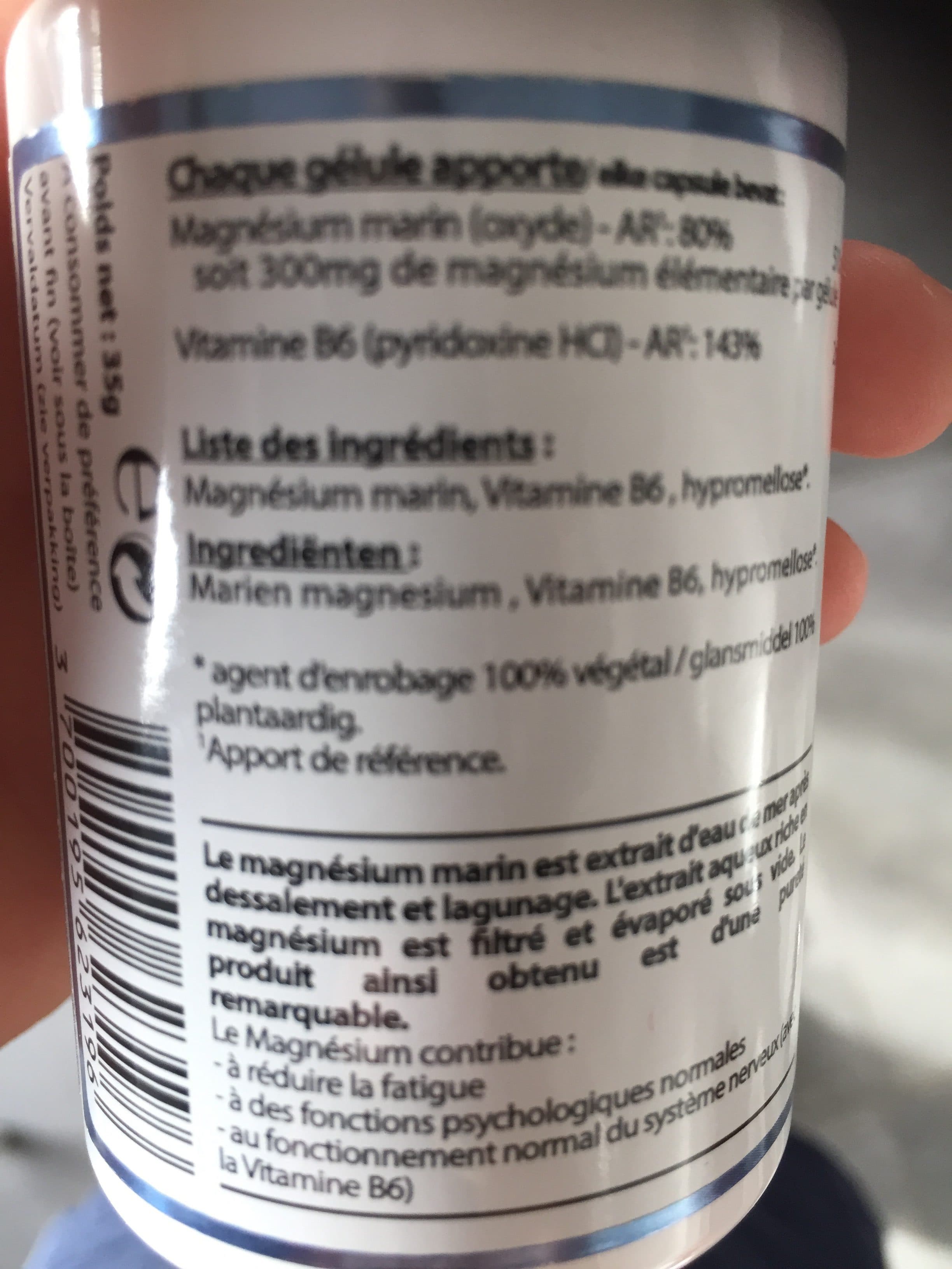 VIT ALL Calm Vital Magnésium Marin 510 MG - 60 Capsules - Vitall+ packshot