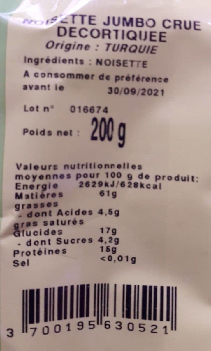 Fruidelys Noisette jumbo crue decortiquée packshot