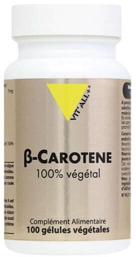 VIT'ALL+ Bêta-carotène 8000 Ui - 100 Comprimés - Vitall+ packshot