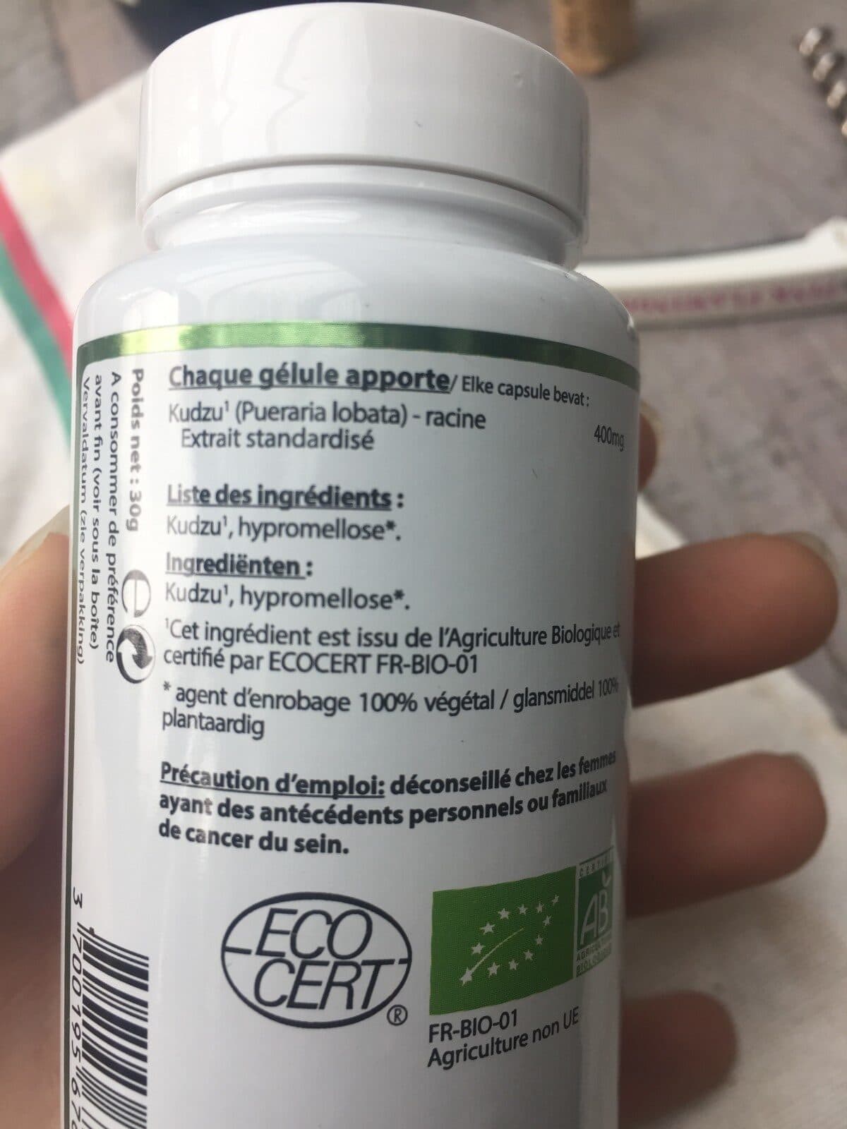 Open Food Facts Kudzu 400MG Bio - 60 Gélules - Vitall+ packshot
