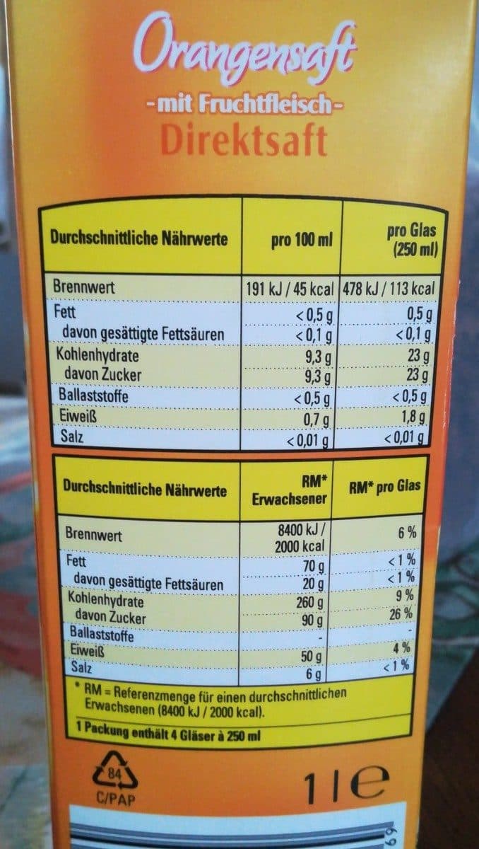 K-Classic Orangensaft mit Fruchtfleisch Direktsaft packshot