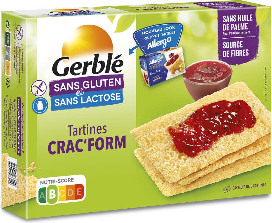 Gerblé sans gluten Crac'Form Gerblé Sans Gluten et Sans Lactose packshot