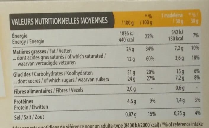 Allergo Madeleines type sans gluten packshot